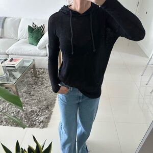 LNA Black Knit Hoodie